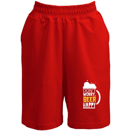 Чоловічі шорти з пивним кухлем та написом «DON'T WORRY, BEER HAPPY»